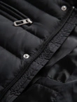 Men's quilted jacket with stand-up collar and chest zips - black V1 OM-JALP-0260
