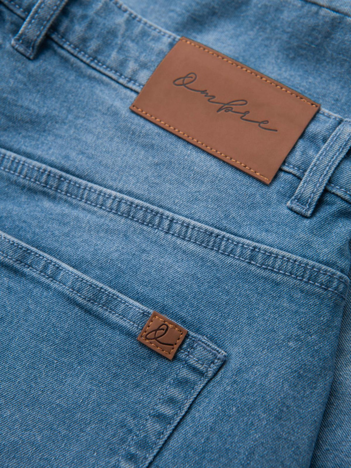 Men's denim shorts with rolled up leg - blue V2 OM-SRDS-0164