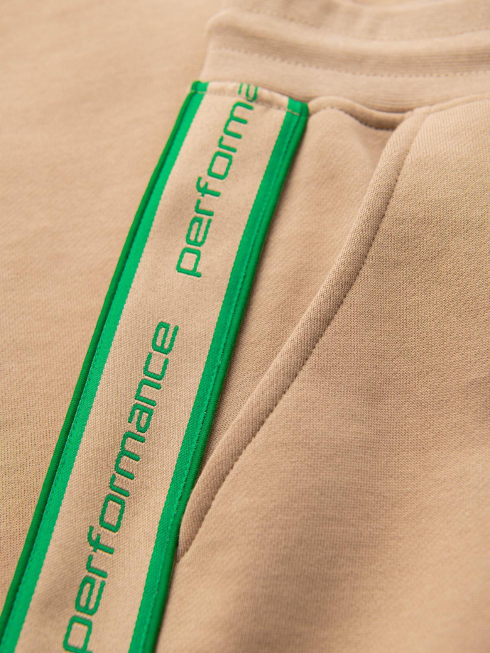 Pantaloni jogger sport pentru bărbați cu bordură - maro V1 OM-PASK-0284