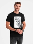 Men's cotton skull shirt - black V1 OM-TSPT-0200