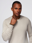 Men's sweater with round neckline in stretch knit with classic weave - beige V3 OM-SWSW-0183