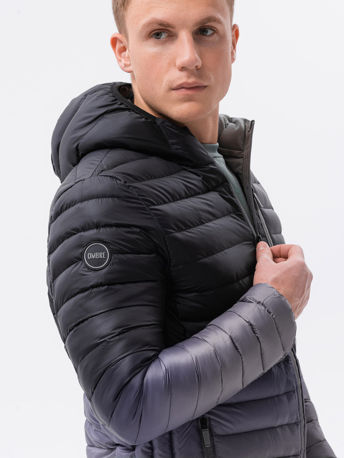 Jacheta matlasata mid-season barbati - negru/gri C319