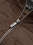Lightweight unzipped men's jacket with quilted front - brown V3 OM-JANP-0193