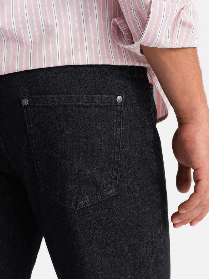 Pánské klasické džínové kalhoty REGULAR FIT - černé V2 OM-PADP-0152