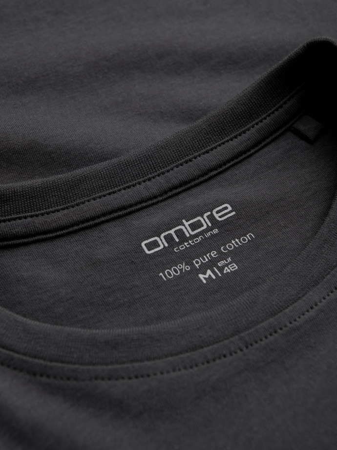 Men's BASIC longsleeve with round neckline - graphite V6 OM-LSBL-0106