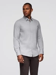 Vyriški SLIM FIT marškiniai iš dekoratyvinio audinio - pilki V2 OM-SHCS-0175