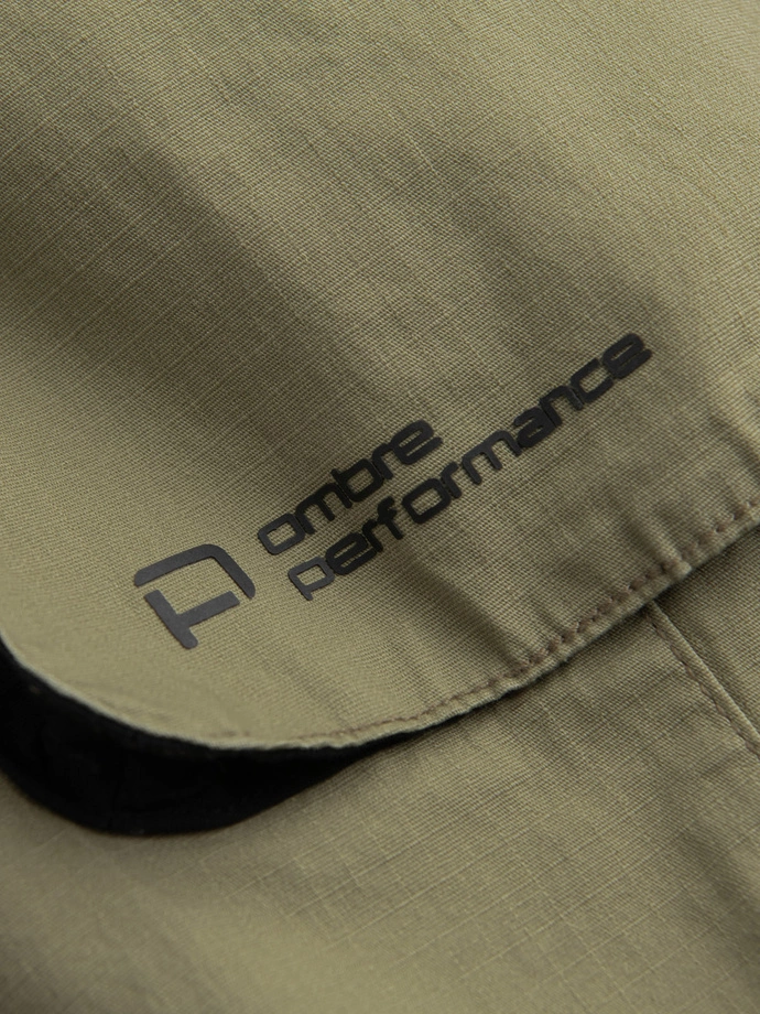 Pantaloni JOGGER pentru bărbați cu buzunare cargo cu fermoar - gri deschis V1 OM-PAJO-0135