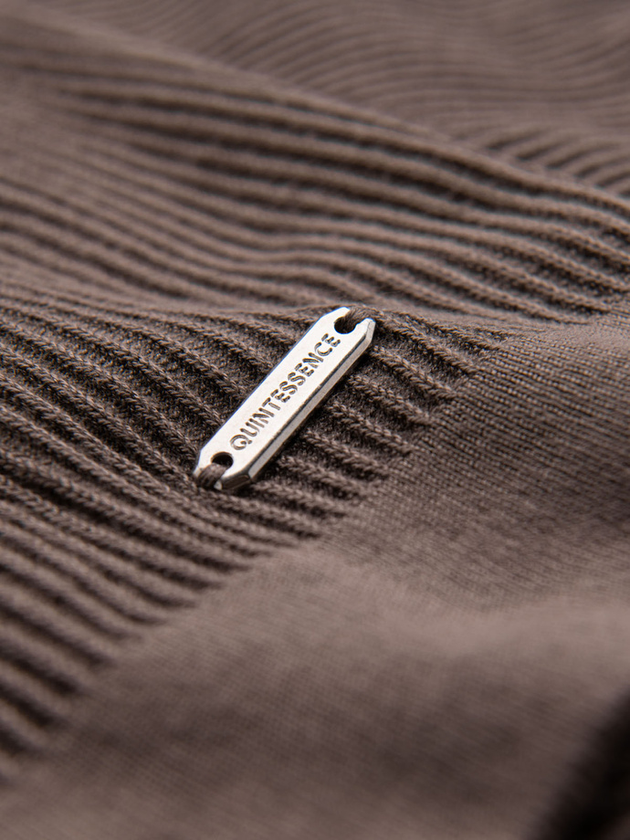 Pánske pletené tričko s gombíkmi pri výstrihu - popol V4 OM-TSCT-0254