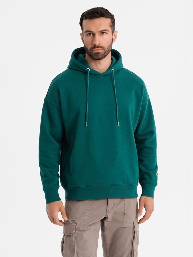 Unisex sweatshirt with pockets and hood - dark green V17 OU-SNBC-0105