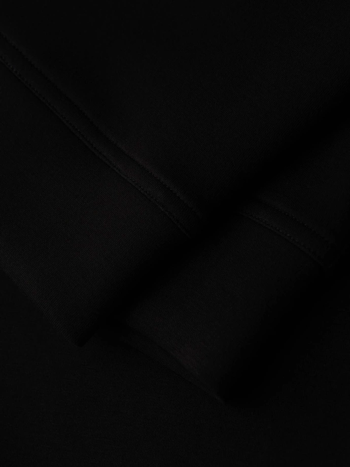 Men's sweatpants with ribbed legs and rubber print - black V1 OM-PASK-0223