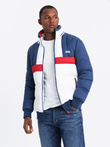 Jachetă sport retro colorată pentru bărbați - albastru și alb V1 OM-JALP-0175