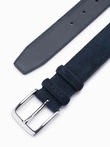 Men's monochromatic natural suede belt - navy blue V3 OU-ACBE-0113 