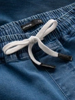 Men's denim joggers with piping - blue V3 OM-PADJ-0156