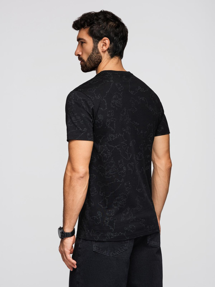 Tricou bărbătesc din bumbac cu logo dublu imprimat - alb V1 OM-TSPT-0211 