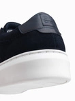 Classic men's soft suede sneaker shoes - navy blue V4 OM-FOCS-0163