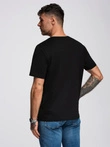 Men's cotton t-shirt with graphic print - black V2 OM-TSPT-0246