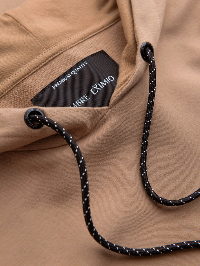 Men's logo kangaroo hoodie - brown V3 OM-SSNZ-0162