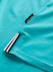 Pánské tričko henley s ozdobným žebrováním - tyrkysové V7 OM-TSCT-0175
