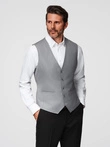 Fitted men's vest with rayon and marbled buttons - grey V3 OM-BLZV-0112