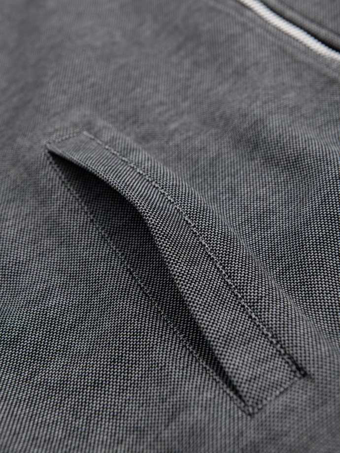 Men's pique knit bomber jacket - black V1 OM-SSZP-0238