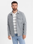Men's lightweight fleece jacket with viscose - gray V2 OM-JANP-0199