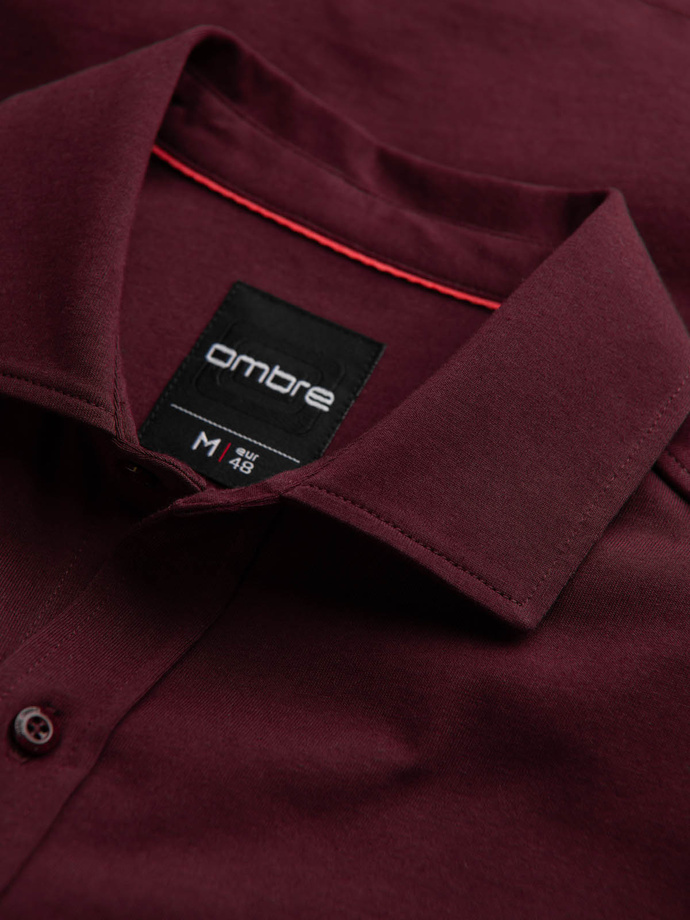 Men's cotton single jersey knit REGULAR shirt - maroon V3 OM-SHCS-0138