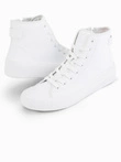Men's high-top sneakers with zipper for easy on - white V2 OM-FOTH-0184