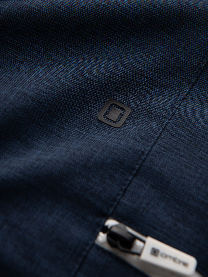 Pánská lehká sportovní bunda s fleecovou podšívkou - tmavě modrá V2 OM-JANP-0136