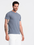 BASIC men's classic cotton T-shirt - blue denim V7 OM-TSBS-0146