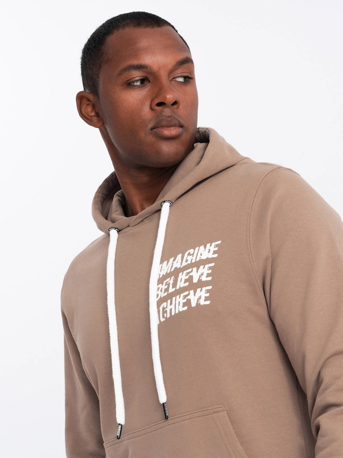 Men's hooded sweatshirt - light brown B1357