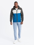 Jachetă sport ușoară colorată pentru bărbați cu fleece - albastru și grafit V2 OM-JANP-0194