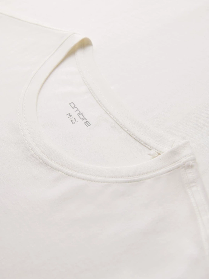 Men's cotton t-shirt with graphic print - white V1 OM-TSPT-0246