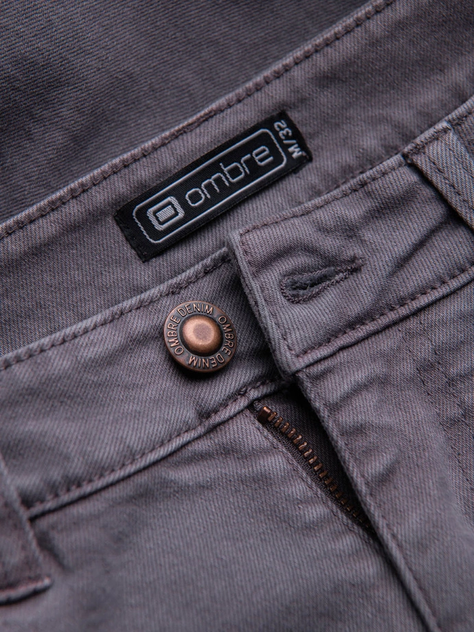 Pánske džínsové nohavice bez oderu SLIM FIT - grafitová V5 OM-PADP-0148