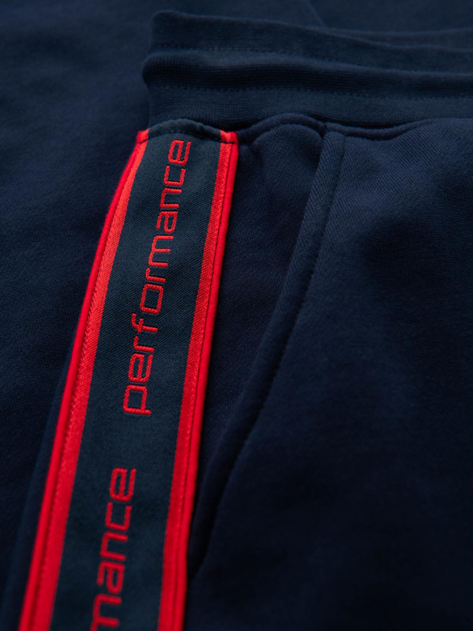 Pantaloni jogger sport pentru bărbați cu bordură - albastru marin V3 OM-PASK-0284