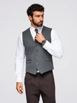 Men's suit vest with classic detailing and lining - graphite V3 OM-BLZV-0142