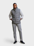 Men's quilted wool sleeveless jacket - grey melange V1 OM-JAVJ-0200