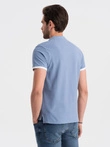 Tricou polo fără guler pentru bărbați - albastru V3 OM-TSCT-0156