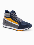 Pantofi sport casual barbati - bleumarin/galben T358