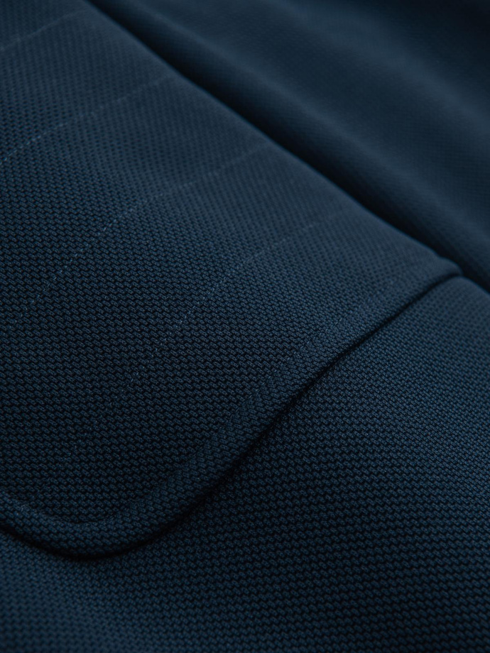 Pánská motorkářská bunda se stojáčkem a kapsami - tmavě modrá V1 OM-JALP-0157