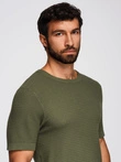 Structured knitted shirt for men - olive V1 OM-TSCT-0253