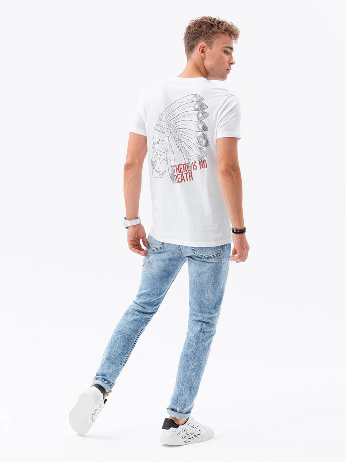 Men's printed t-shirt - white S1682