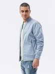 Men's mid-season bomber jacket - light blue C439