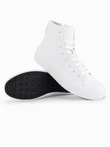 Men's high-top sneakers with zipper for easy on - white V2 OM-FOTH-0184