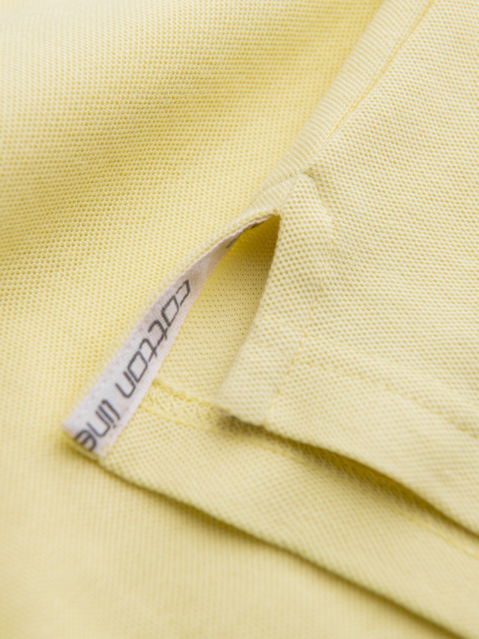 Tricou polo BASIC pentru bărbați, tricou piqué monocolor - galben V15 OM-POBS-0100