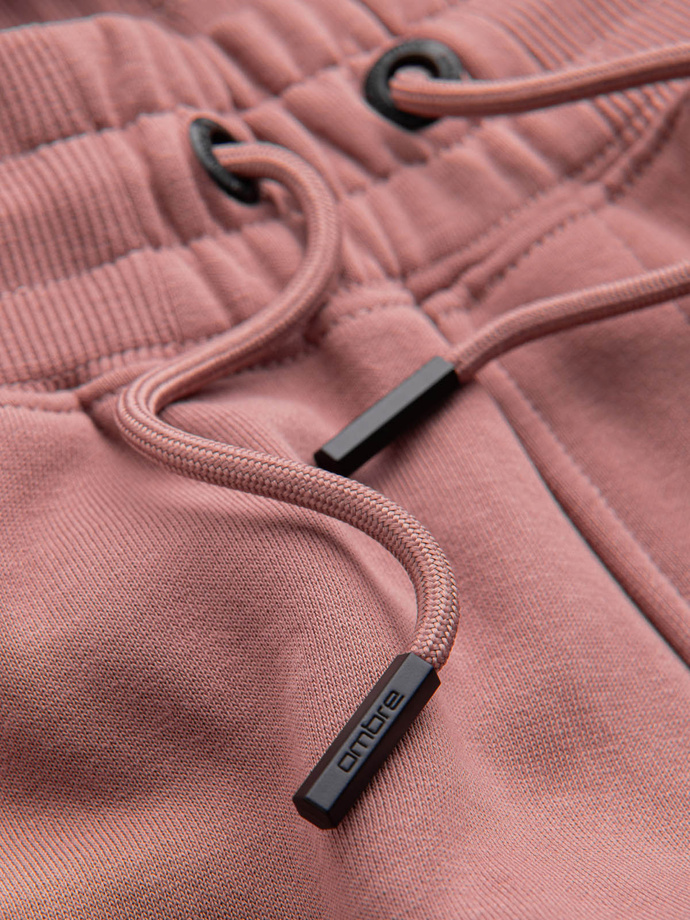 Pánské bavlněné tepláky BASIC jogger - tmavě růžové V4 OM-PABS-0174