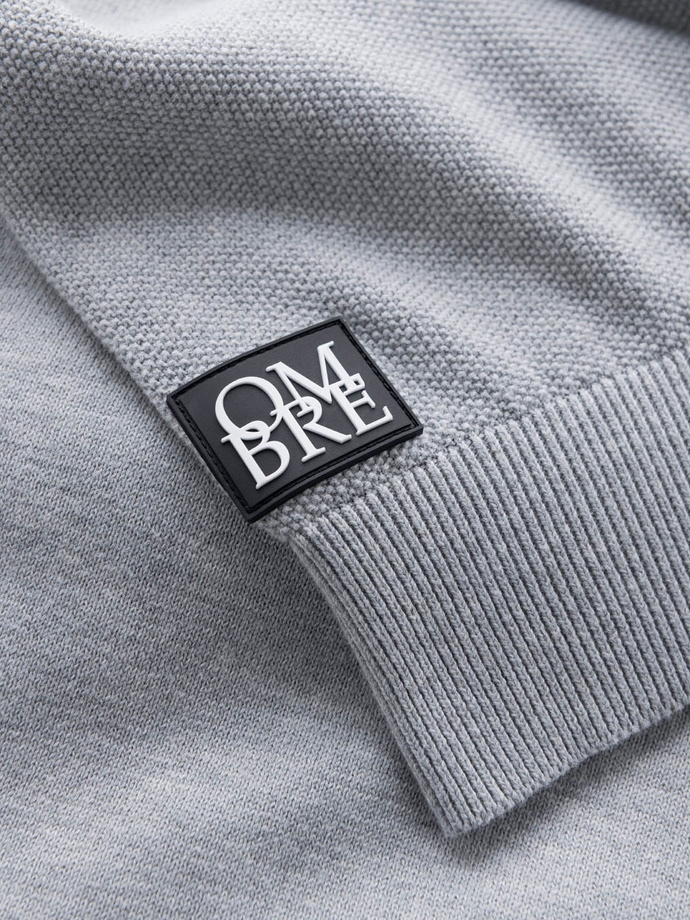 Vyriškas džemperis raganinėmis rankovėmis - pilkas melanžas V3 OM-SWSW-0144