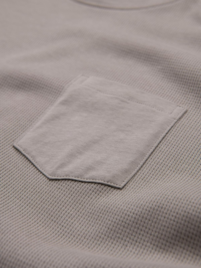 Vyriška vaflinės tekstūros ilgomis rankovėmis - tamsiai mėlyna V7 OM-LSCL-0109