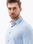 Men's shirt with long sleeves - light blue K616