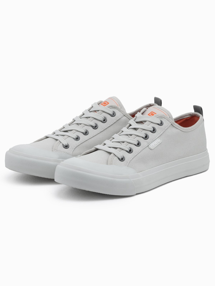 Men's short sneakers monocolor - gray V2 OM-FOSL-0116