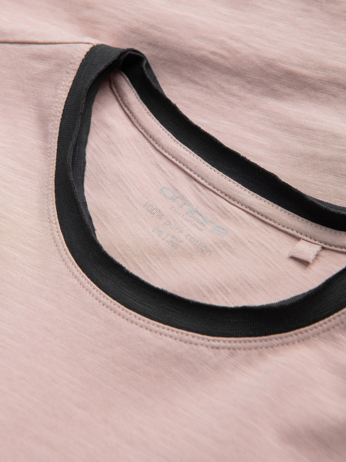 Tricou bărbătesc cu finisaj brut - roz V5 OM-TSCT-22SS-004